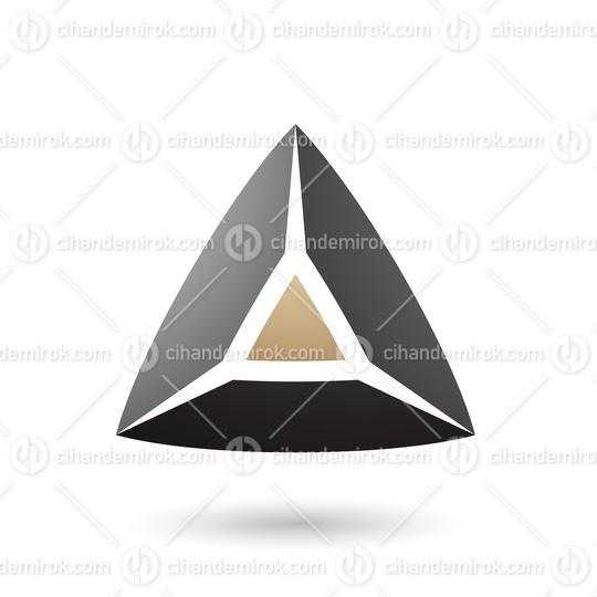 Black and Beige 3d Pyramidical Shape Vector Illustration