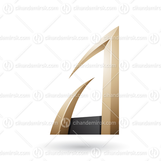 Black and Beige Arrow Shaped Letter A Vector Illustration