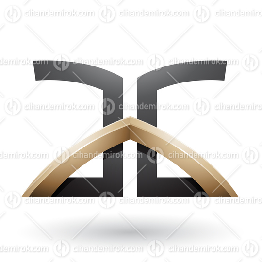 Black and Beige Bridged Letters of A and G Vector Illustration