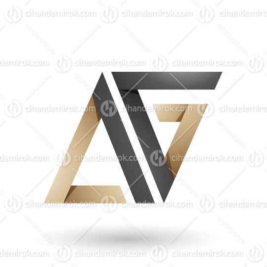 Black and Beige Folded Triangle Letters A and G