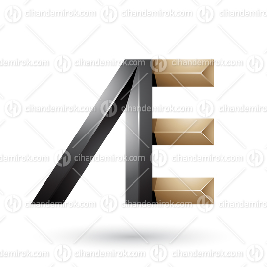 Black and Beige Pyramid Like Dual Letters of A and E