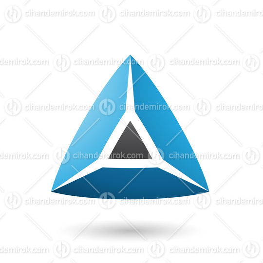 Black and Blue 3d Pyramidical Shape Vector Illustration