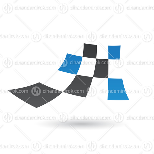 Black and Blue Abstract Checkered Icon