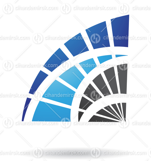 Black and Blue Abstract Hand Fan Logo Icon