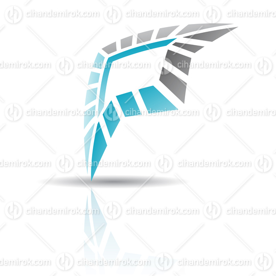 Black and Blue Abstract Plane Like Icon