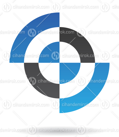 Black and Blue Abstract Round Target Logo Icon