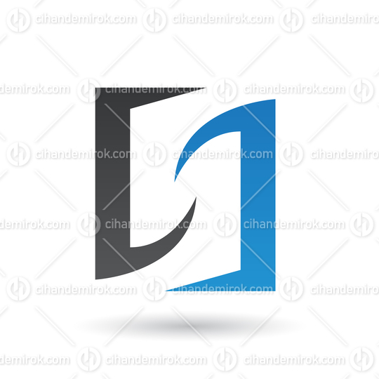 Black and Blue Abstract Spiky Columns Icon