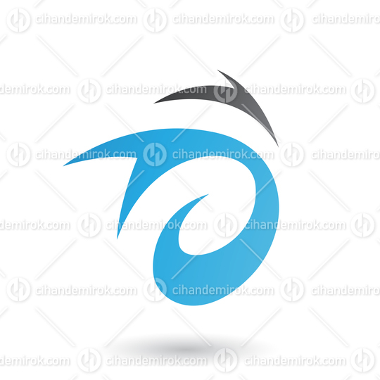 Black and Blue Abstract Wind and Twister Shape Vector Illustration