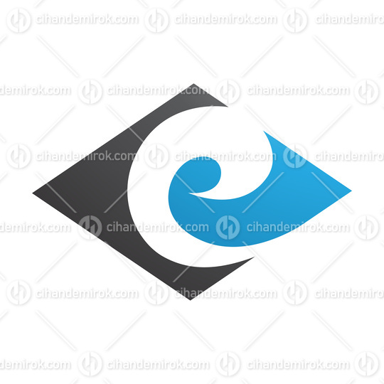 Black and Blue Horizontal Diamond Shaped Letter E Icon