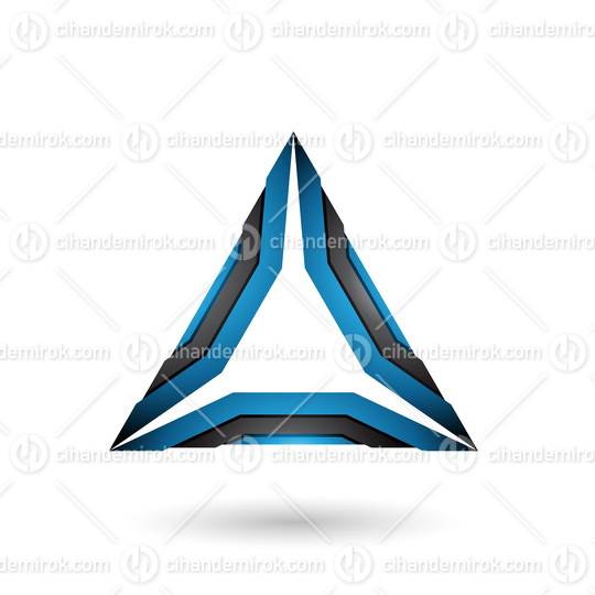 Black and Blue Mechanic Triangle Vector Illustration