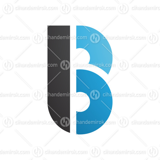 Black and Blue Round Disk Shaped Letter B Icon