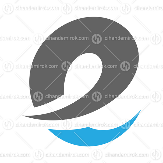 Black and Blue Spiky Round Letter E Logo Icon - Bundle No: 043