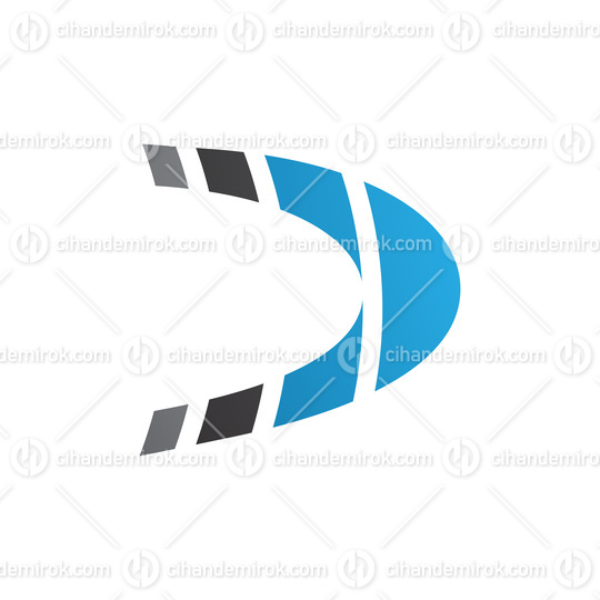 Black and Blue Striped Letter D Icon