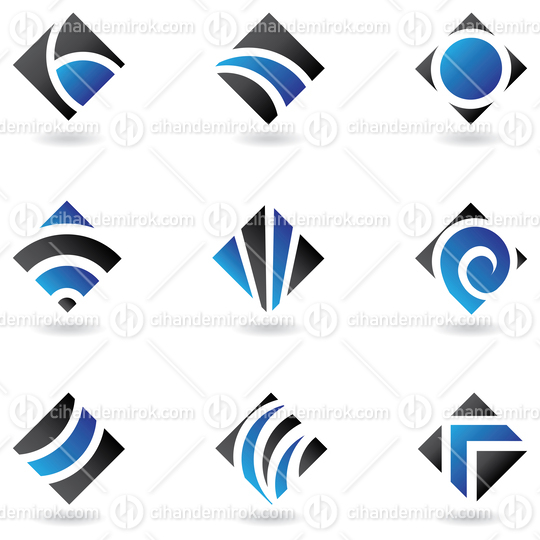 Black and Blue Striped Square Diamond Shapes