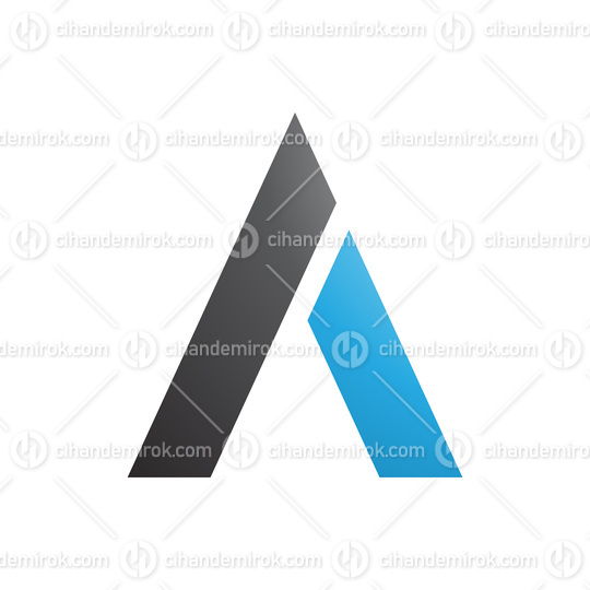 Black and Blue Trapezium Shaped Letter A Icon