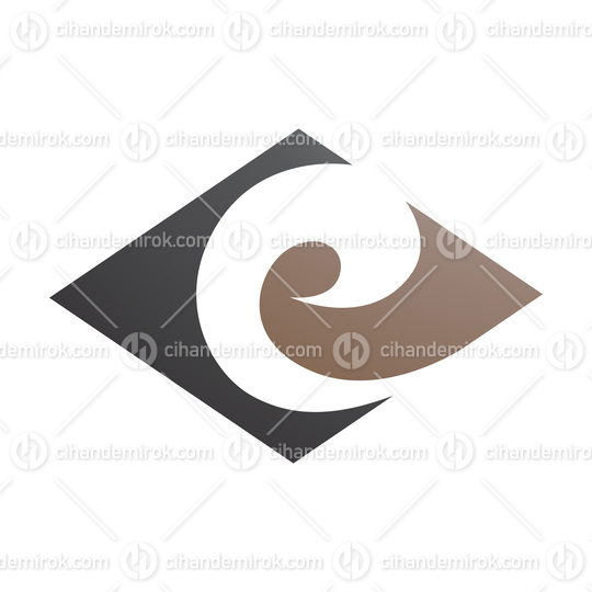 Black and Brown Horizontal Diamond Shaped Letter E Icon