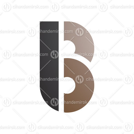 Black and Brown Round Disk Shaped Letter B Icon