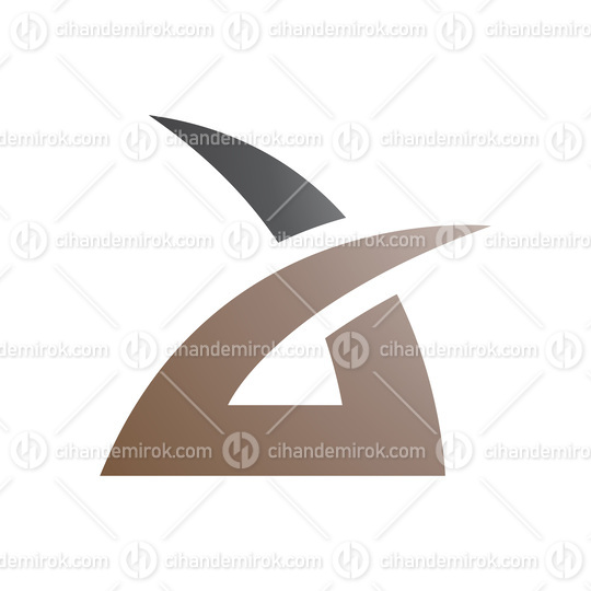Black and Brown Spiky Grass Shaped Letter A Icon