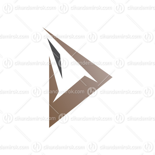 Black and Brown Spiky Triangular Letter D Icon