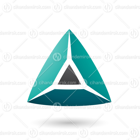 Black and Green 3d Pyramidical Shape Vector Illustration