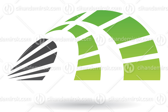 Black and Green Abstract Crest Like Logo Icon