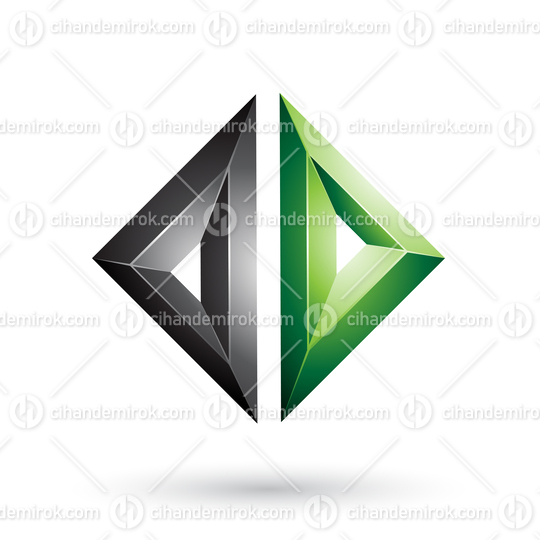 Black and Green Frame Like Embossed Diamond Shape