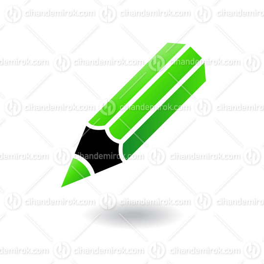 Black and Green Pencil Icon