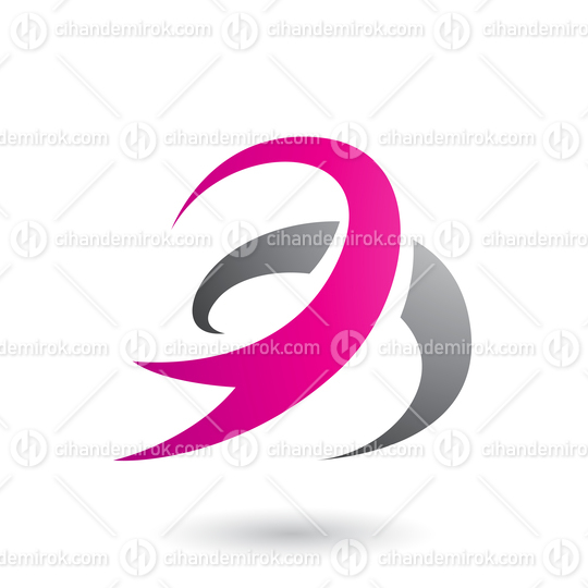 Black and Magenta Abstract Wind and Twister Shape Vector Illustration