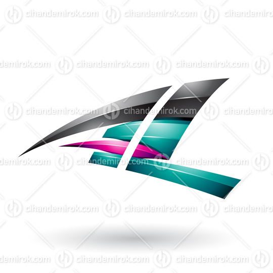 Black and Magenta Dynamic Glossy Flying Letter A and L