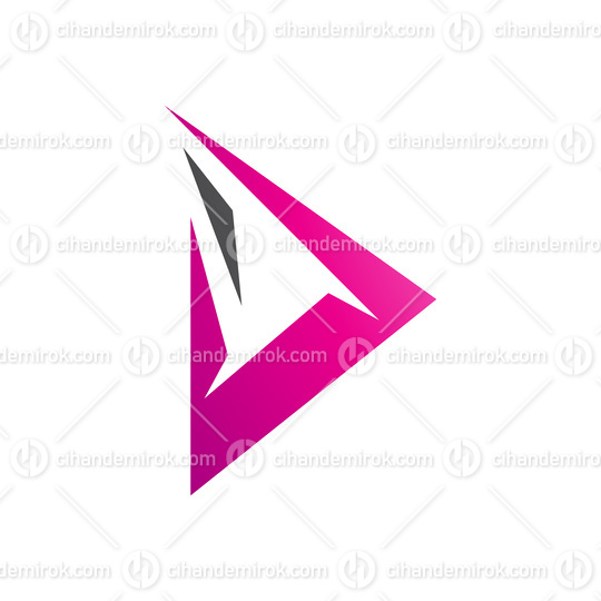 Black and Magenta Spiky Triangular Letter D Icon