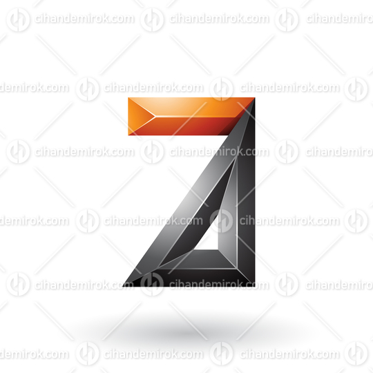 Black and Orange 3d Geometrical Embossed Letter A