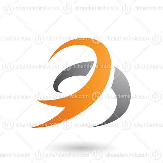 Black and Orange Abstract Wind and Twister Shape Vector Illustration