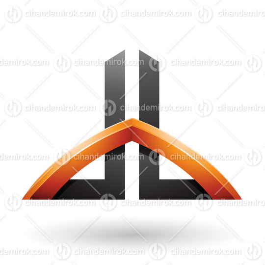 Black and Orange Bridged Skyscraper-like Letters of D and B