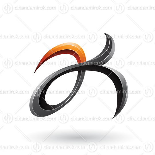 Black and Orange Curly Fish Tail Like Letters A and K