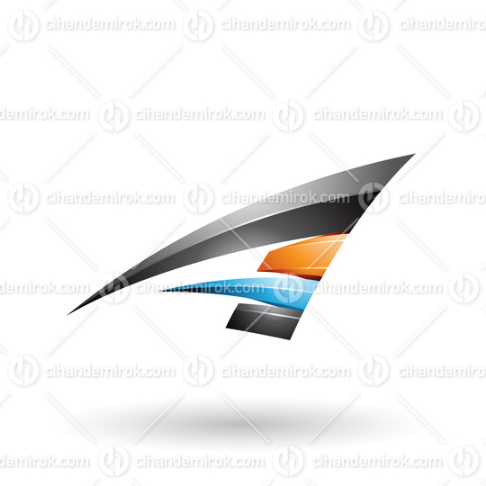 Black and Orange Dynamic Glossy Flying Letter A