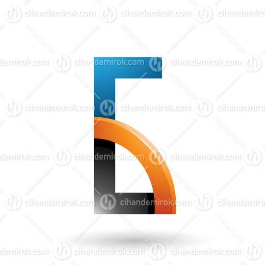 Black and Orange Letter G with a Glossy Quarter Circle