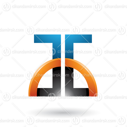 Black and Orange Letters A and G with a Glossy Half Circle