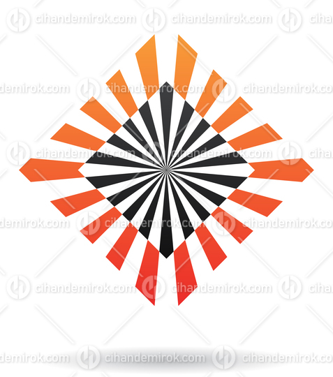 Black and Orange Rectangular Shapes Forming an Abstract Square Logo Icon