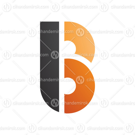 Black and Orange Round Disk Shaped Letter B Icon