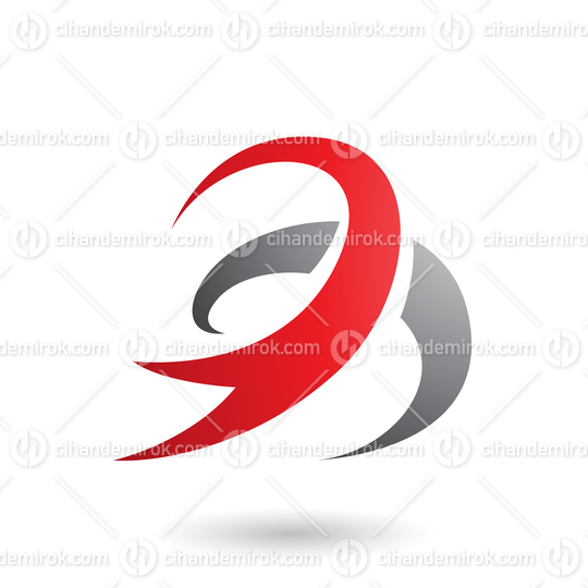Black and Red Abstract Wind and Twister Shape Vector Illustration