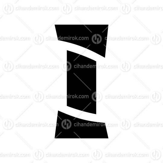 Black Antique Pillar Shaped Letter I Icon