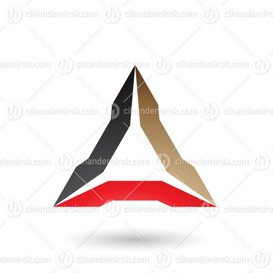 Black Beige and Red Spiked Triangle Vector Illustration