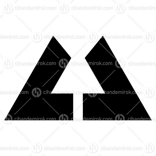 Black Bold Letter U Icon with Straight Lines