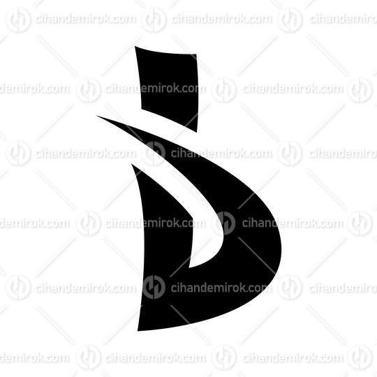 Black Bold Spiky Letter B Icon