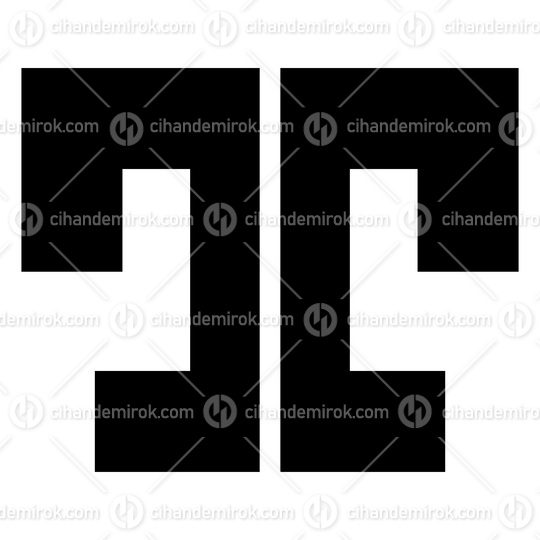 Black Bold Split Shaped Letter T Icon