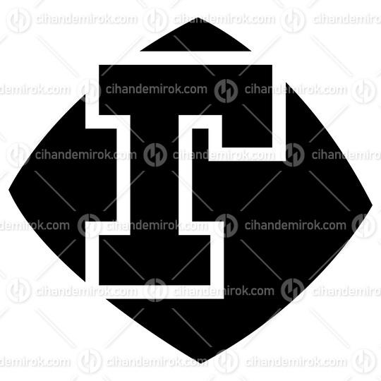 Black Bulged Square Shaped Letter R Icon