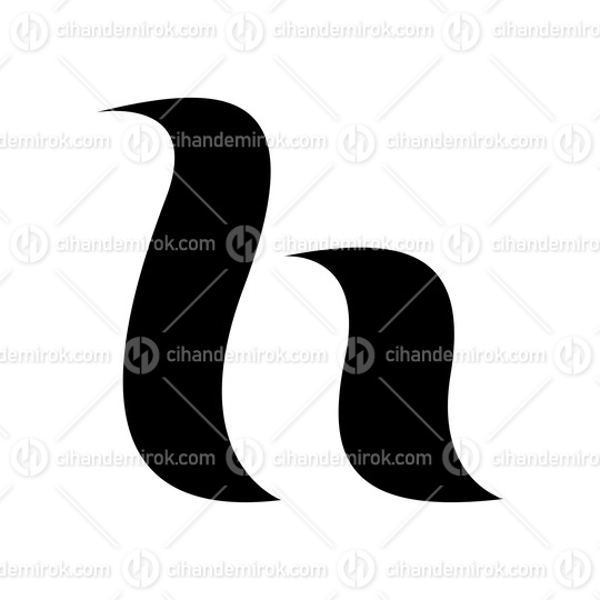 Black Calligraphic Letter H Icon