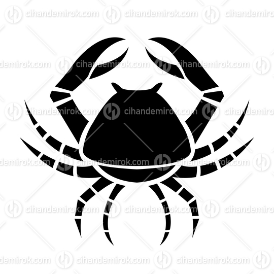 Black Cancer Zodiac Star Sign with a Crab