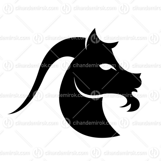 Black Capricorn Zodiac Sign with a Goat Icon