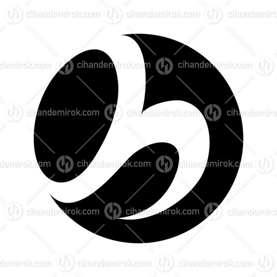 Black Circle Shaped Letter H Icon